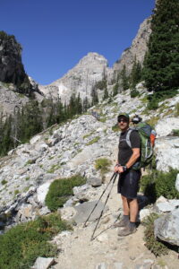 Hikers of the Garnet Canyon trail in Grand Teton National Park.