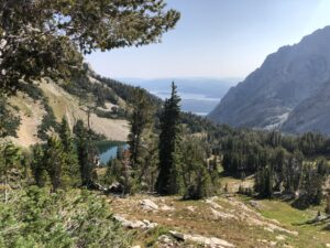 Looking down Paintbrush Canyon towards Jackson Lake.