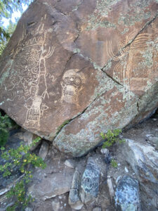 Series of Petroglyphs carved by the ancestors of the Tukudika (Sheep Eater) band of the Shoshone.