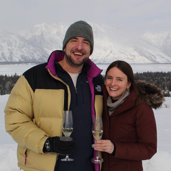Guides of Jackson Hole staff figured out it was this couple's second wedding anniversary and with the help of the groom, who provided the bubbly, surprised the bride with a celebration in the Tetons.